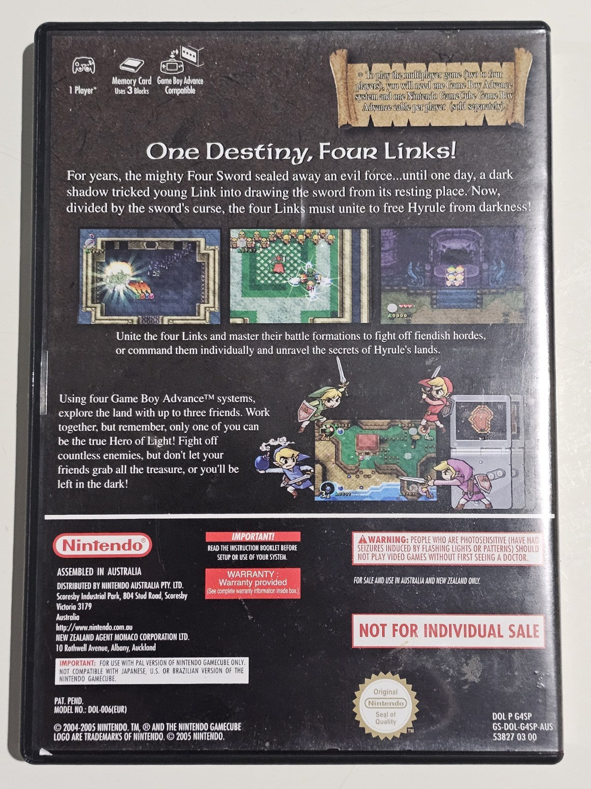 The Legend Of Zelda: Four Swords Adventure | Gamecube | Aus Release | VGC Nintendo Retro Exchange Australia