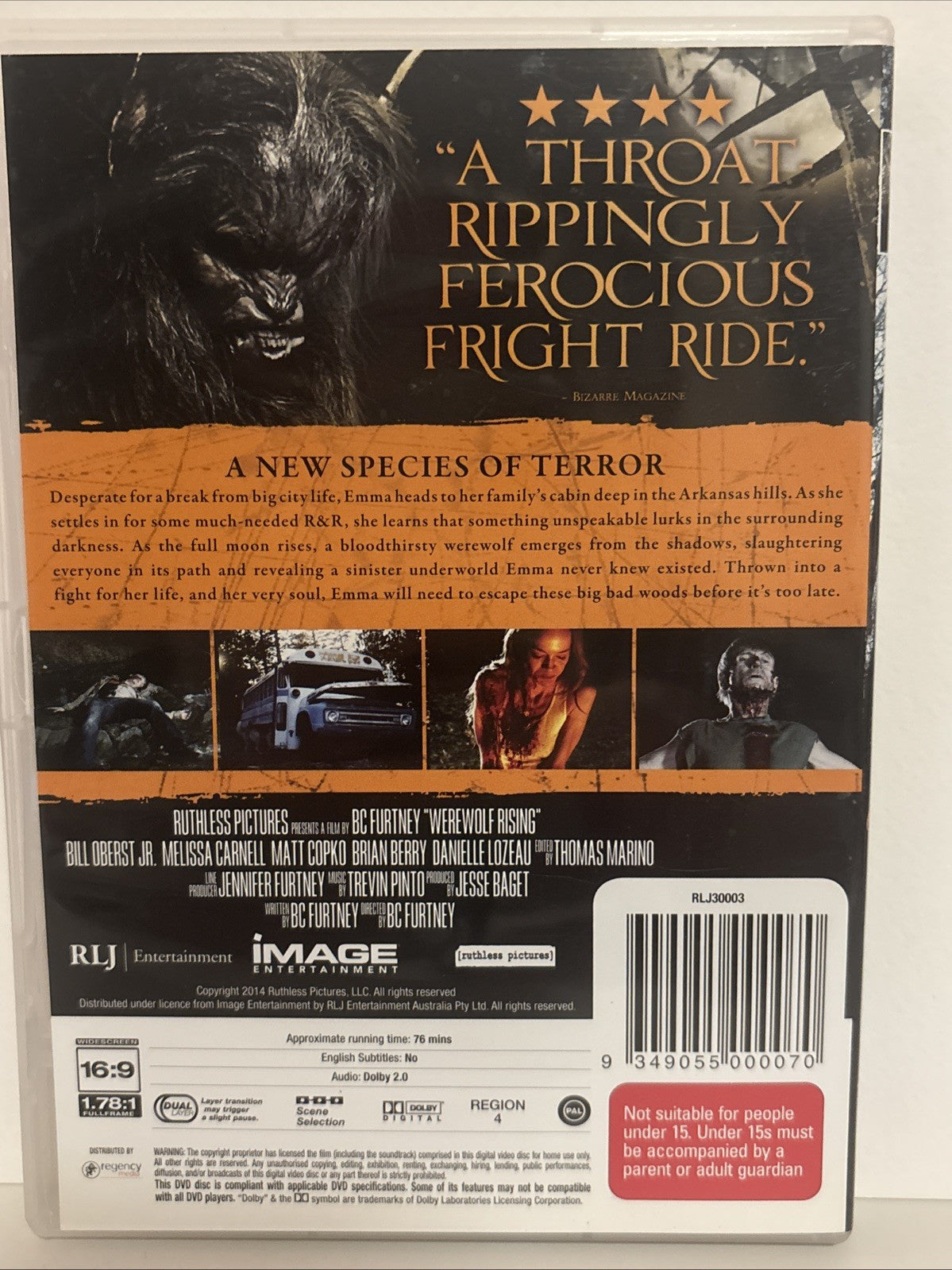 Werewolf Rising DVD Horror region 4 Retro Exchange Australia