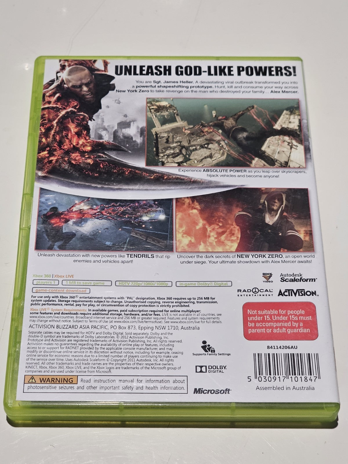 Prototype 2 Microsoft Xbox 360 Game Retro Exchange Australia