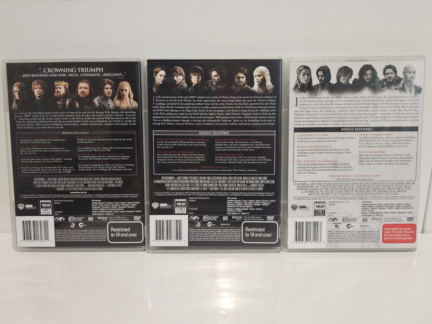 Game Of Thrones: Season 1-3 | (DVD, 2013) Reg 4 Dvd Box Set Retro Exchange Australia