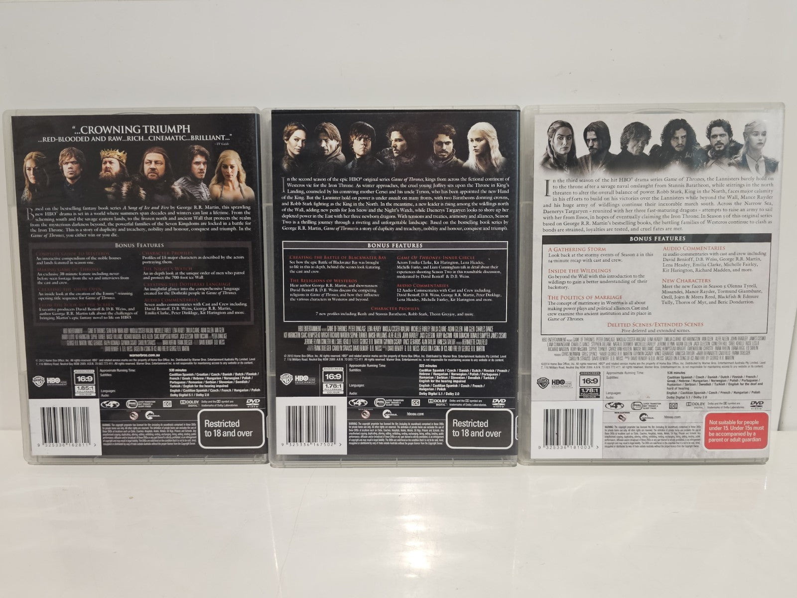 Game Of Thrones: Season 1-3 | (DVD, 2013) Reg 4 Dvd Box Set Retro Exchange Australia