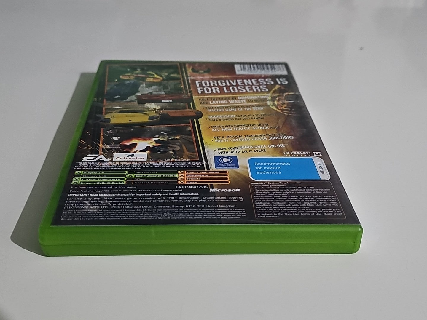 Microsoft Xbox Game - Burnout: Revenge - PAL - With Manual Original Xbox Retro Exchange Australia