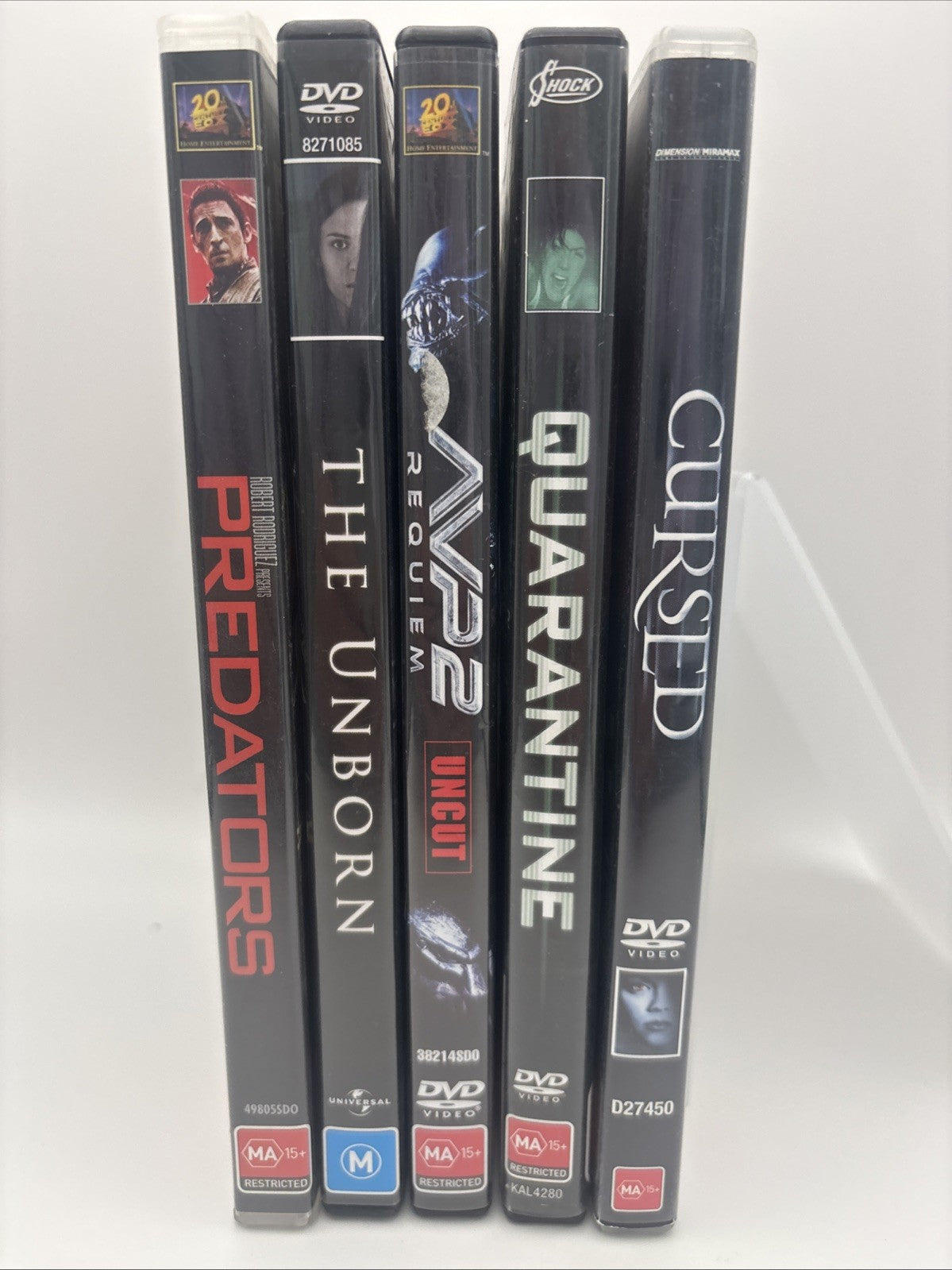 Horror DVD Bundle: Cursed, AVP2 Requiem, Quarantine,The Unborn, Predators DVD RetroExchange Australia