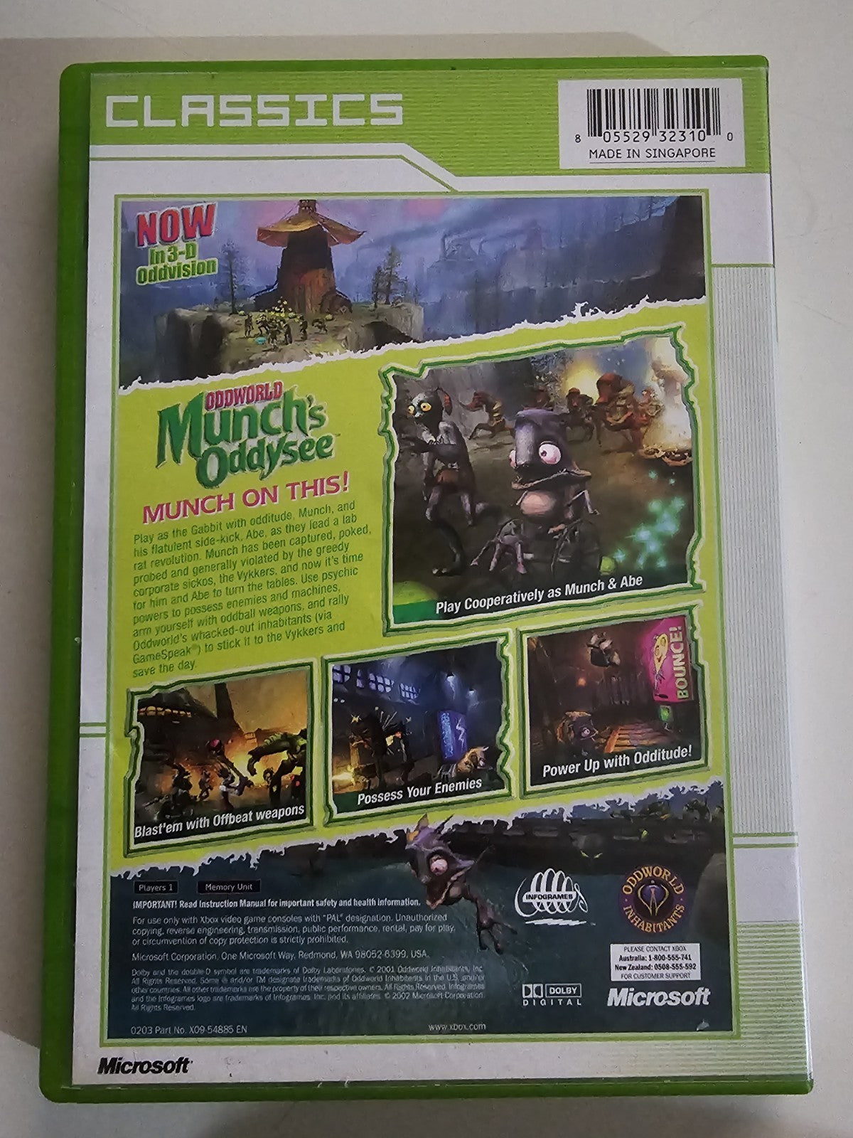 Oddworld Munch's Oddysee XBOX Microsoft Original AUS PAL - Ex Rental Original Xbox Game Retro Exchange Australia