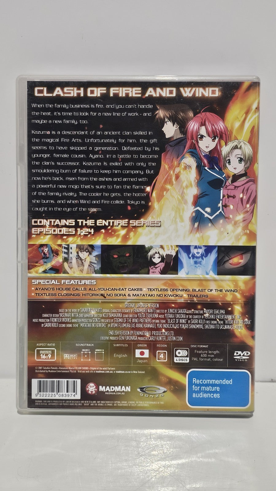 Kaze No Stigma (M) Complete Collection DVD 4 Discs Pal Region 4 Oz Seller Dvd Box Set Retro Exchange Australia