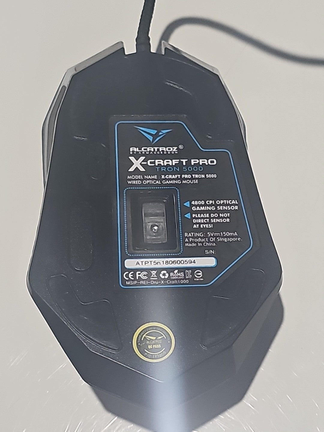 Gaming Mouse Alcatroz Tron 5000 Optical Mice 5 Program PC USB LED Lighting RetroExchange Australia