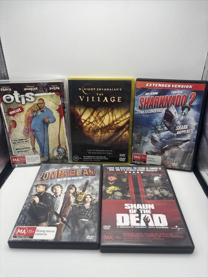 Horror DVD Bundle of 5: Zombieland, Otis, The Village, Sharknado2, Shaun Of Dead | Retro Exchange