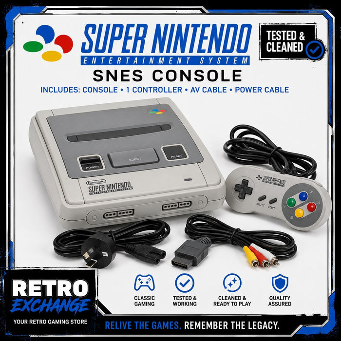 Super Nintendo (SNES) Original Console bundle - With 1 Controller + Warranty | Retro Exchange