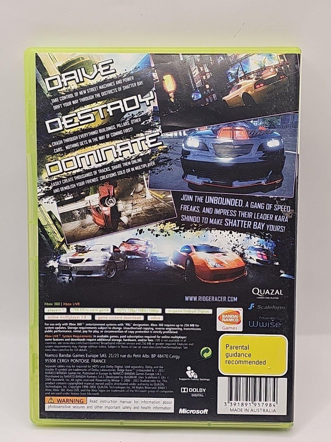 Ridge Racer Unbounded Limited Edition PS3 PlayStation 3 Complete With Manual PlayStation 3 PS3 Game Retro Exchange Australia