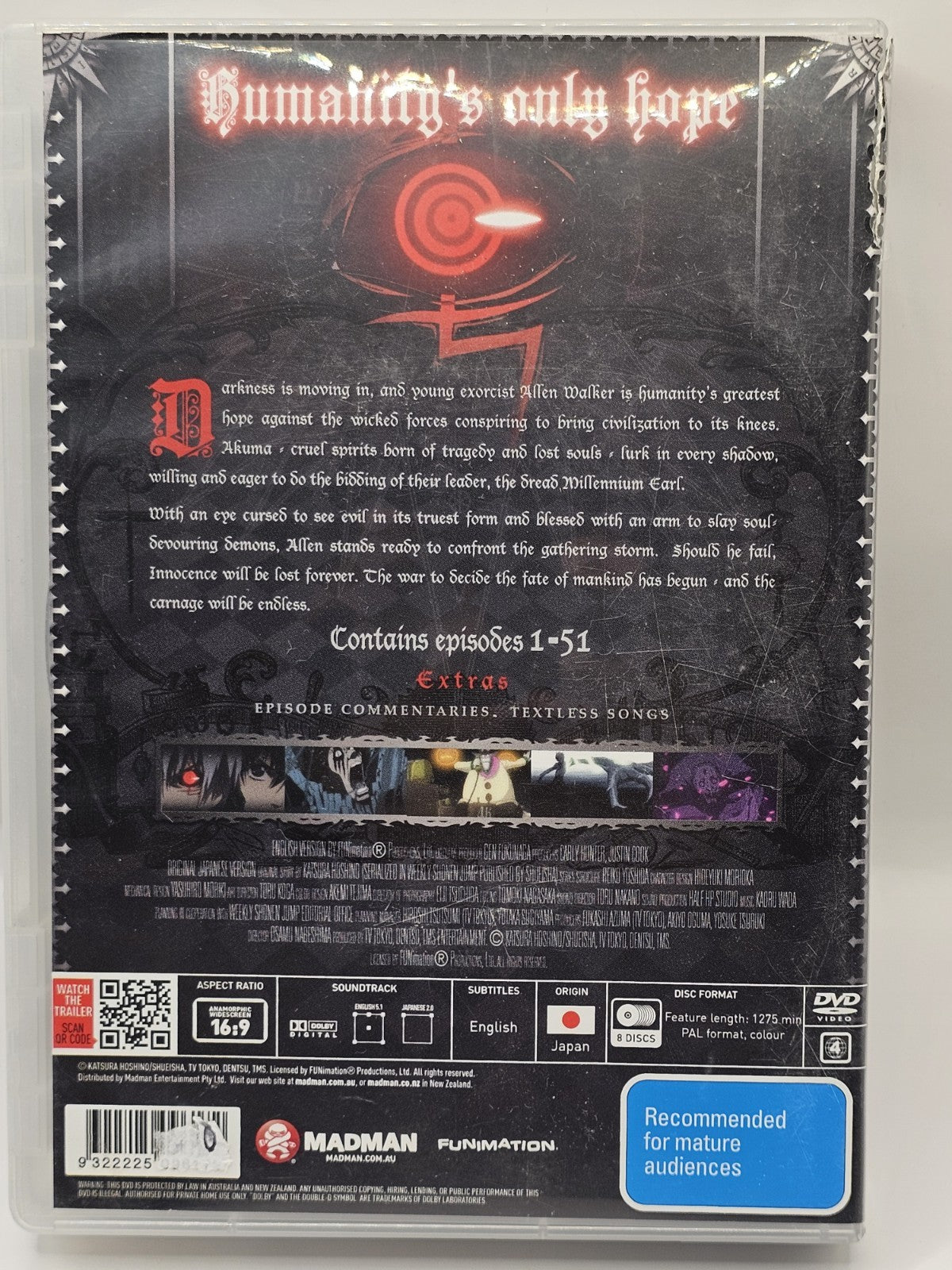 D.Gray-Man Season 1 - 8 Disc Box Set, DVD, Region 4 Dvd Box Set Retro Exchange Australia