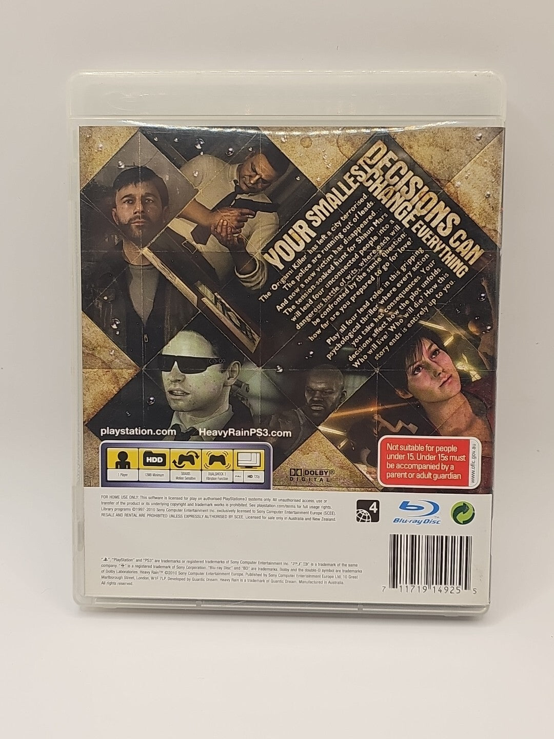Heavy Rain - Ps3 PlayStation 3 PS3 Game Retro Exchange Australia