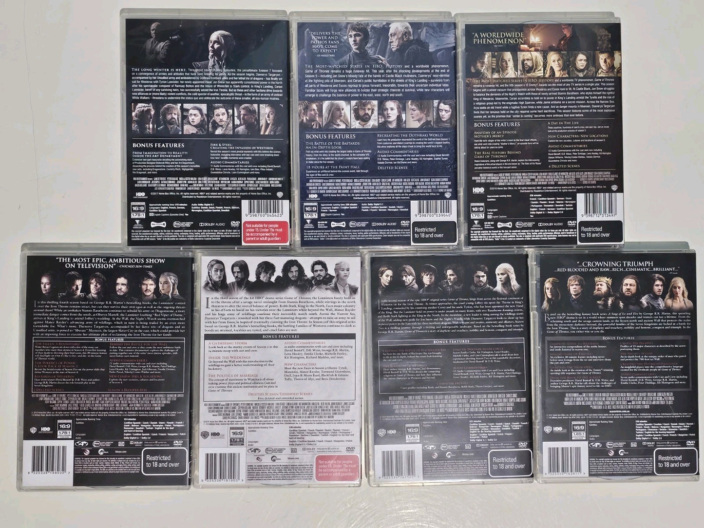 Game of Thrones: Season 1-7 (Box Set, DVD, 2017) Dvd Box Set Retro Exchange Australia
