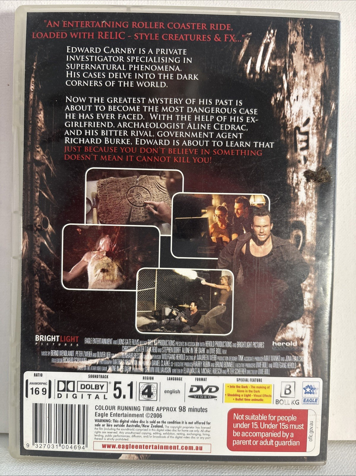 Alone in the Dark (DVD, 2004) Horror Region 4 Retro Exchange Australia