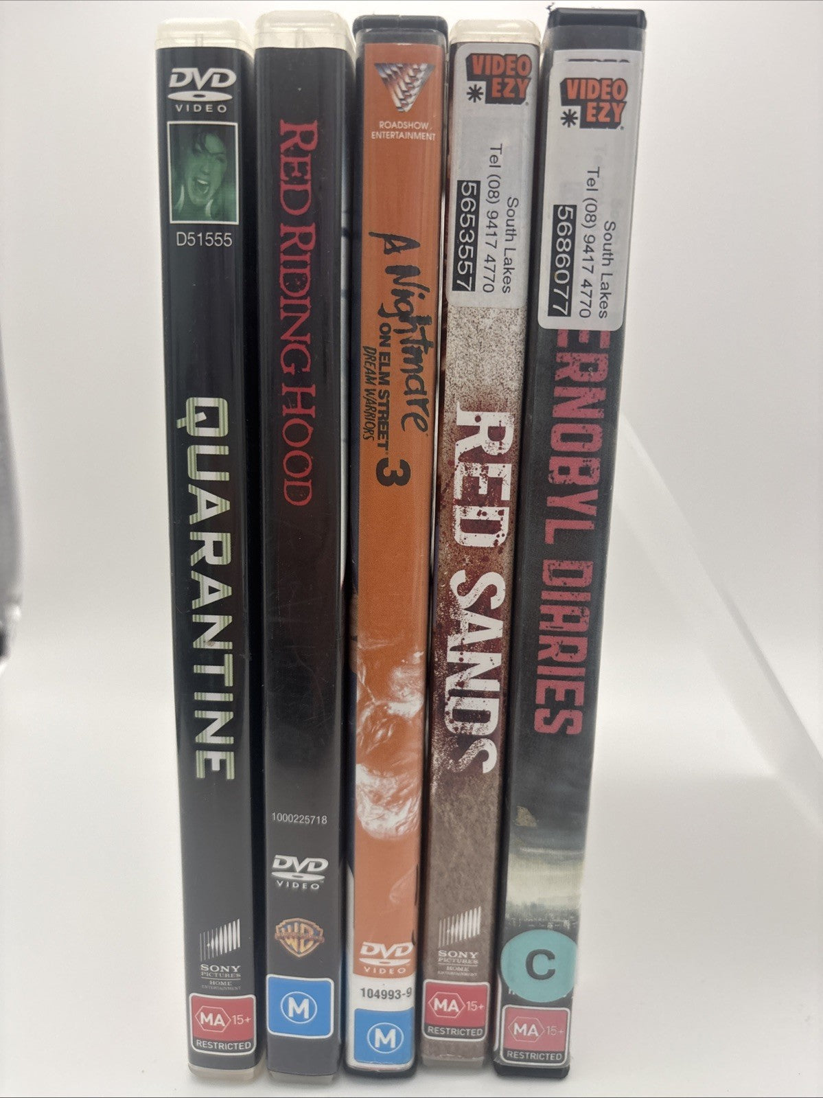 Horror DVD Bundle:Red Riding Hood Chernobyl Diaries Red Sands Quarantine Elm St3 Nintendo DVD RetroExchange Australia