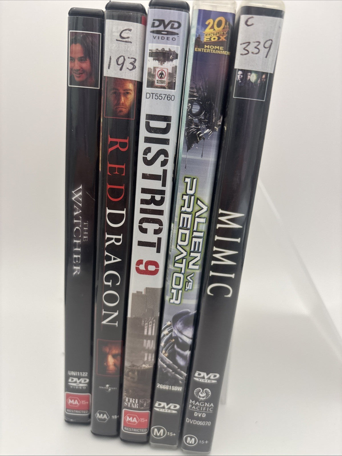 Horror DVD Bundle: The Watcher, Red Dragon, District 9, Mimic, Alien Vs Predator DVD RetroExchange Australia