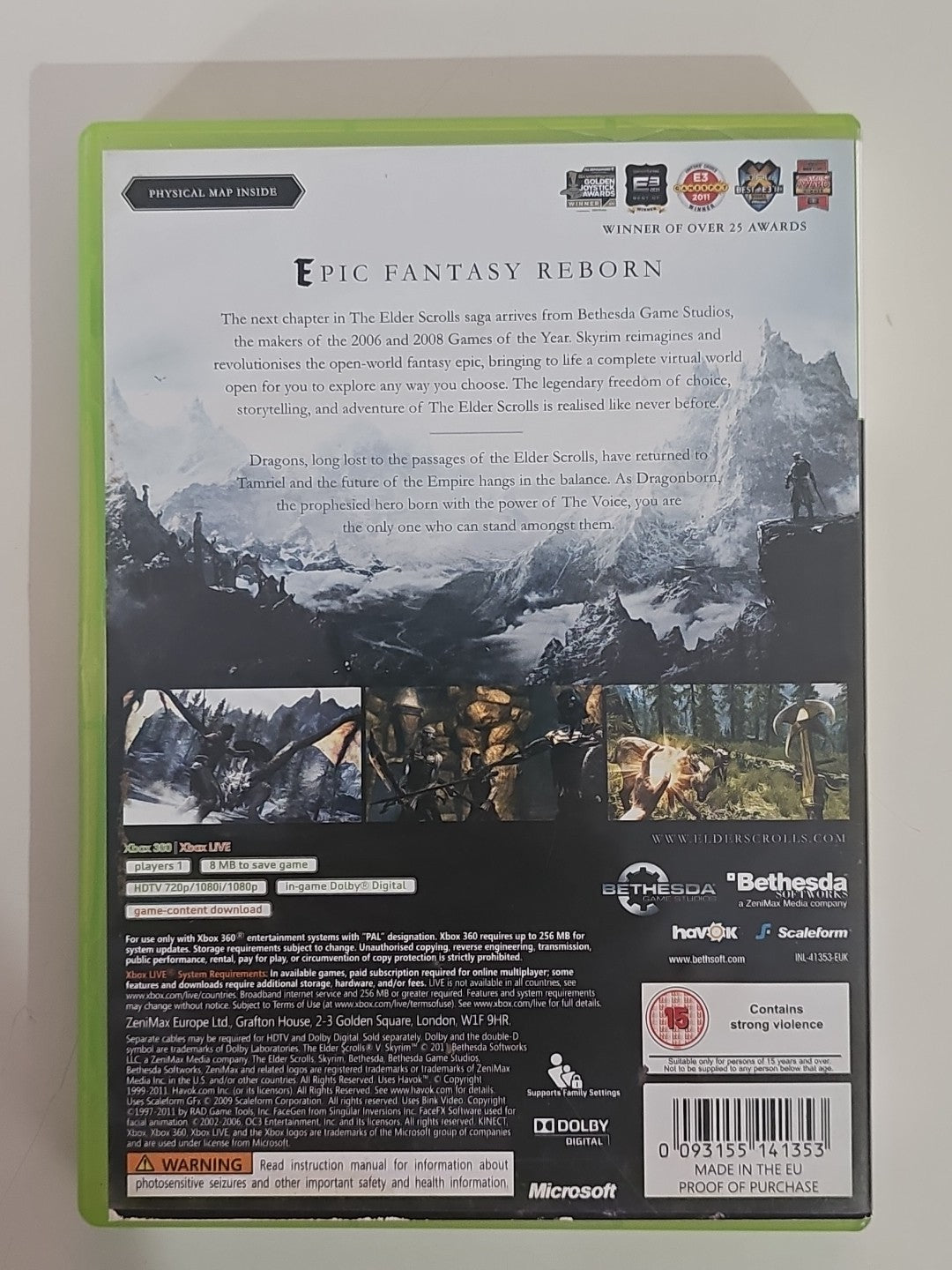 The Elder Scrolls V Skyrim - Xbox 360 Game - Tested - With Manual Retro Exchange Australia
