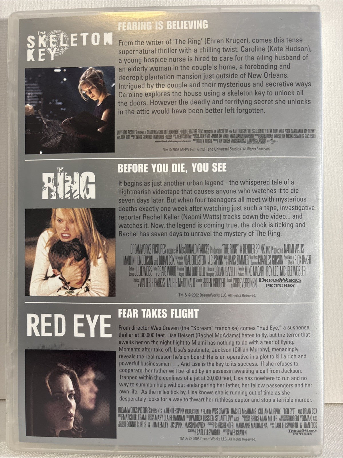 Skeleton Key / The Ring / Red Eye 3 DVD Set. Horror Region4 Retro Exchange Australia