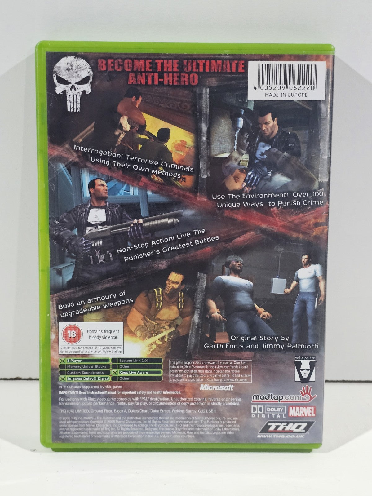 Xbox The Punisher *Authentic Case & Cover Art* Game Not Included! Original Xbox Accessory Retro Exchange Australia