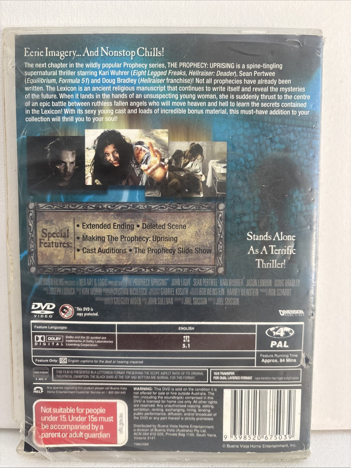 Prophecy -Uprising (DVD, 2005) Horror Region 4 Ex Rental DVD RetroExchange Australia