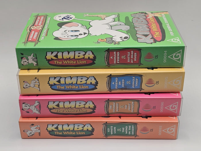 Kimba The White Lion VHS Collection Complete Set of 4 PAL Rare Anime | Retro Exchange