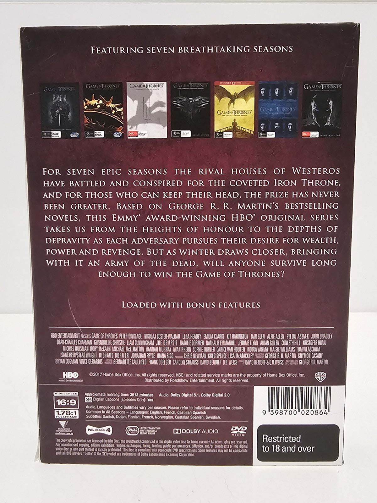 Game of Thrones: Season 1-7 (Box Set, DVD, 2017) Dvd Box Set Retro Exchange Australia