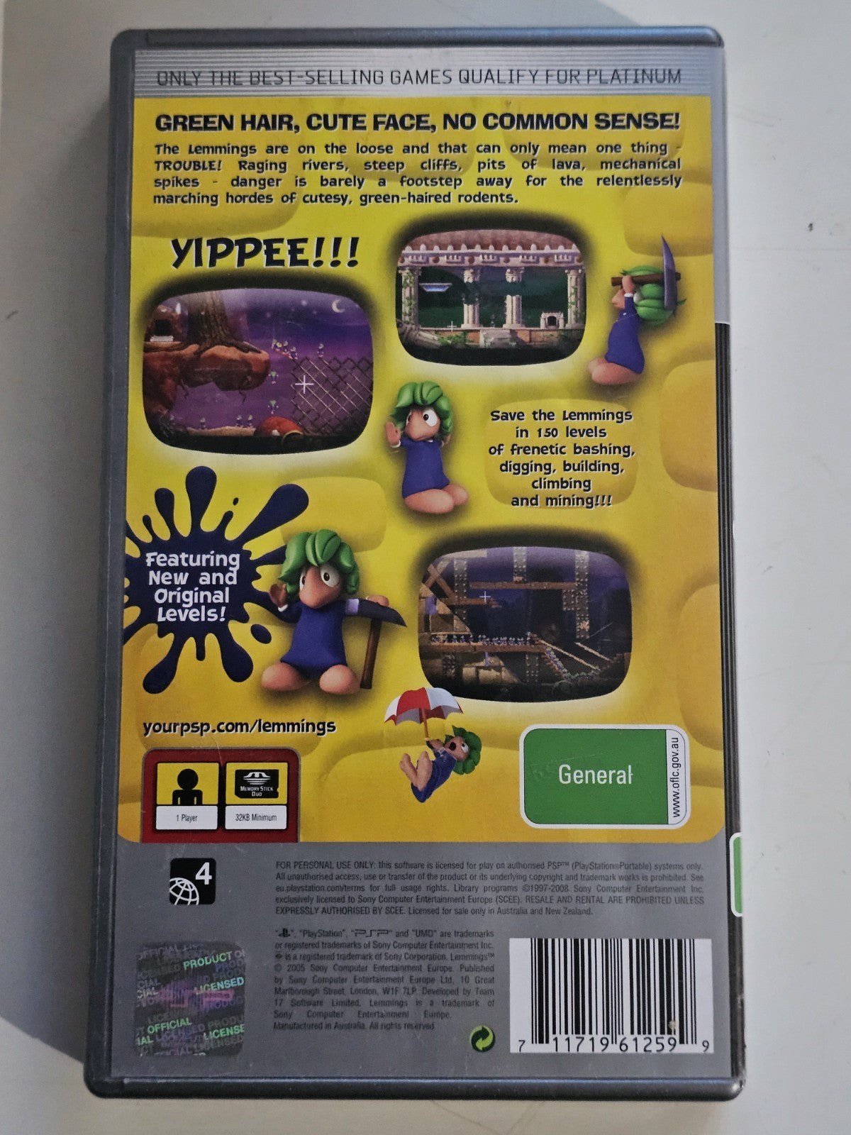 Lemmings PSP Platinum Edition – Complete with Case & UMD – Tested Working PlayStation Game Retro Exchange Australia