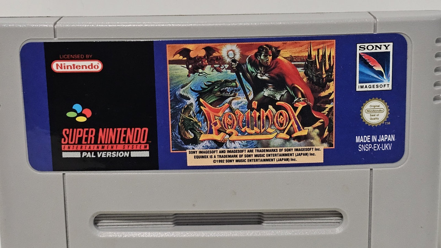 Equinox SNES PAL Complete In Box CIB Original Tray Super Nintendo Tested Working Game Retro Exchange Australia
