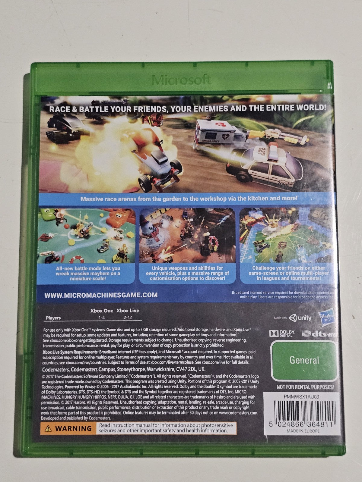 Micro Machines - World Series | XBOX One | Good Condition Game Retro Exchange Australia
