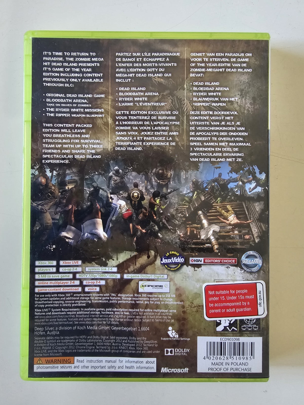 Dead Island: GOTY Edition [Xbox 360] [Light Scratching] Game Retro Exchange Australia