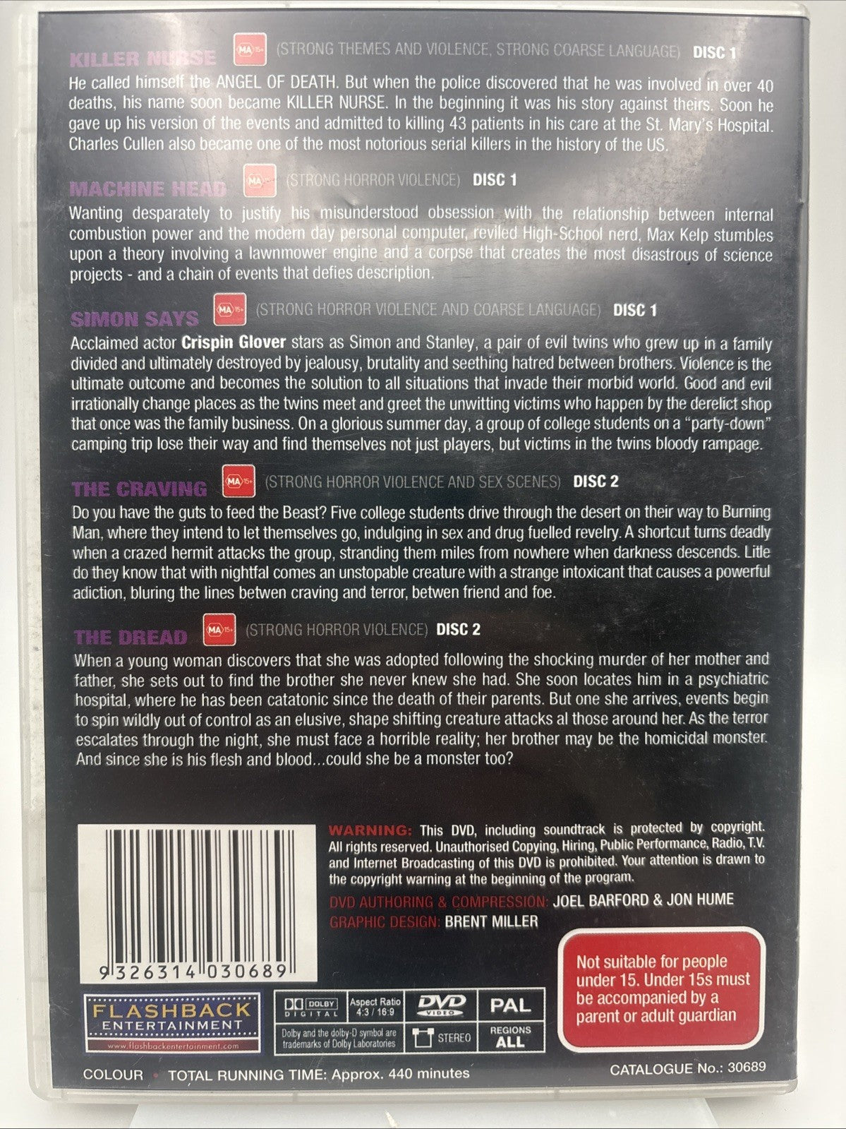 5Movie Horror DVD:Killer Nurse,Machine Head,Simon Says,The Craving,The Dread DVD RetroExchange Australia