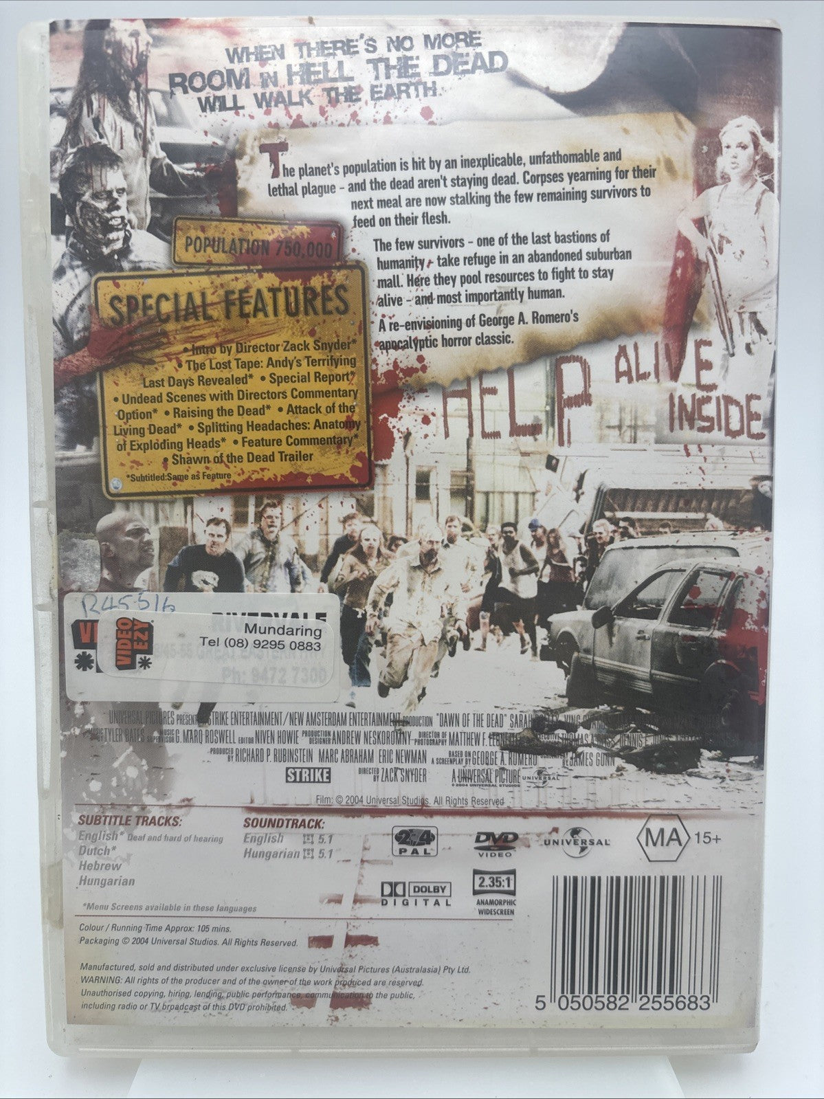 Dawn of the Dead (DVD, 2004) Horror Region 2 & 4 Ex Rental DVD RetroExchange Australia
