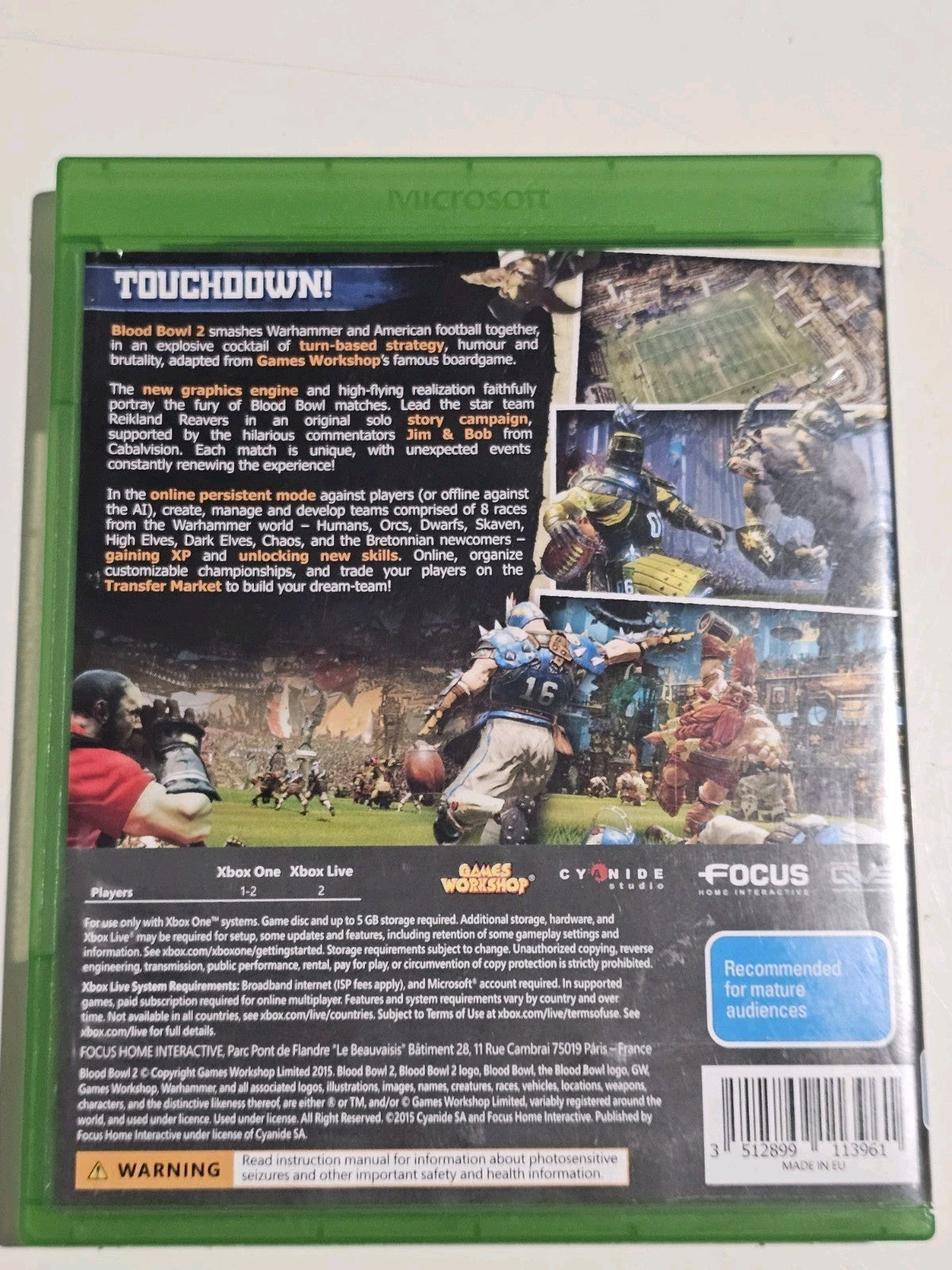 Microsoft Xbox One Game - Blood Bowl Retro Exchange Australia