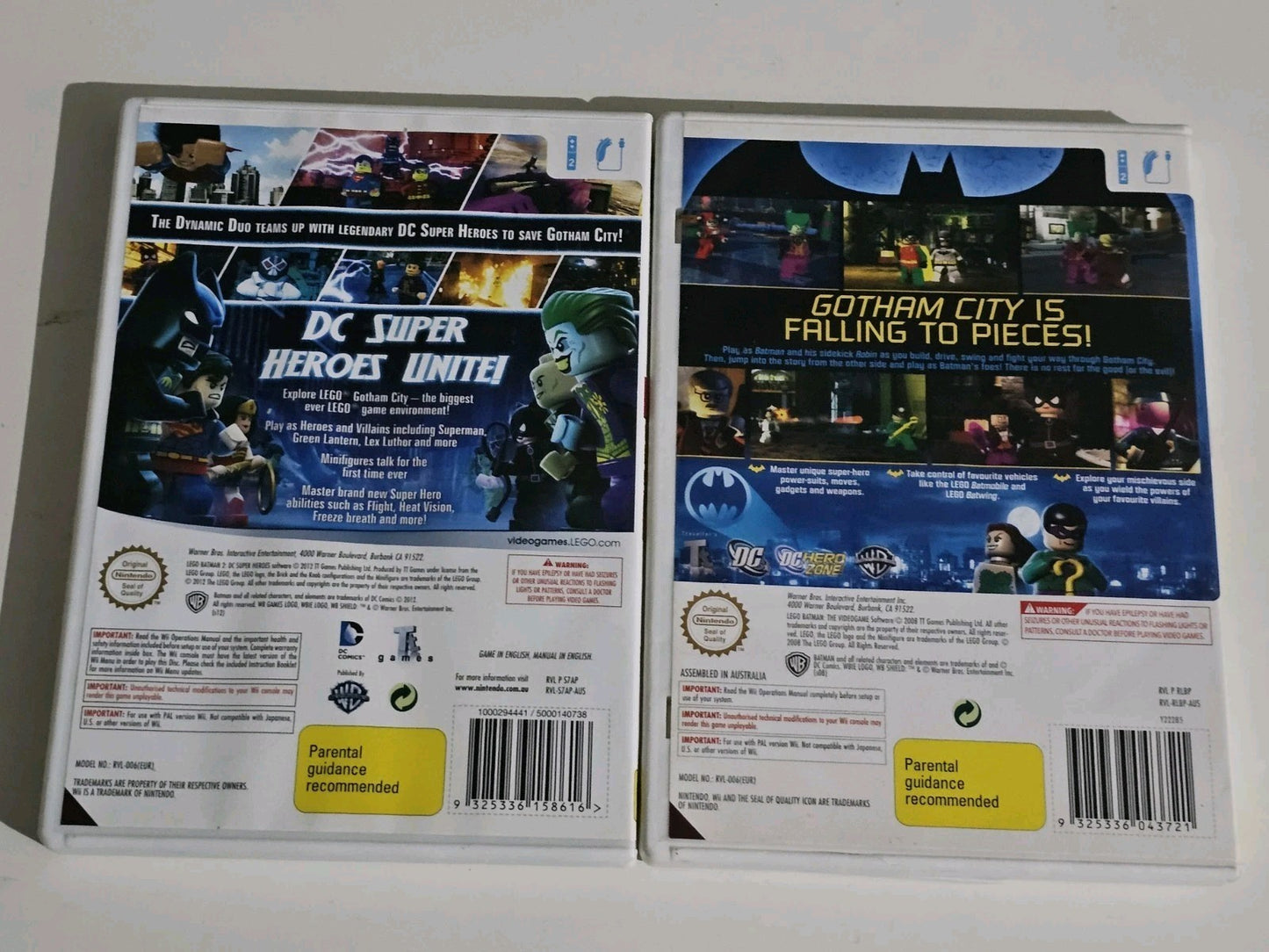 LEGO Batman 1 & 2 Bundle (Nintendo Wii 2008) PAL Good Condition Game Bundle Retro Exchange Australia