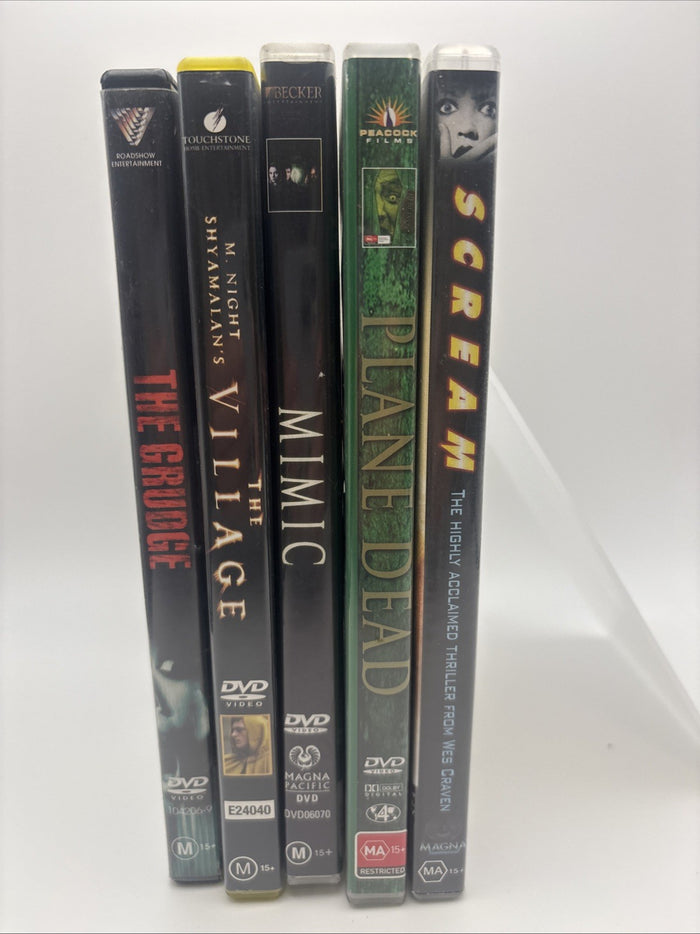 HorrorDVDBundle: Mimic, Scream, Plane Dead, The Grudge, The Village | Retro Exchange