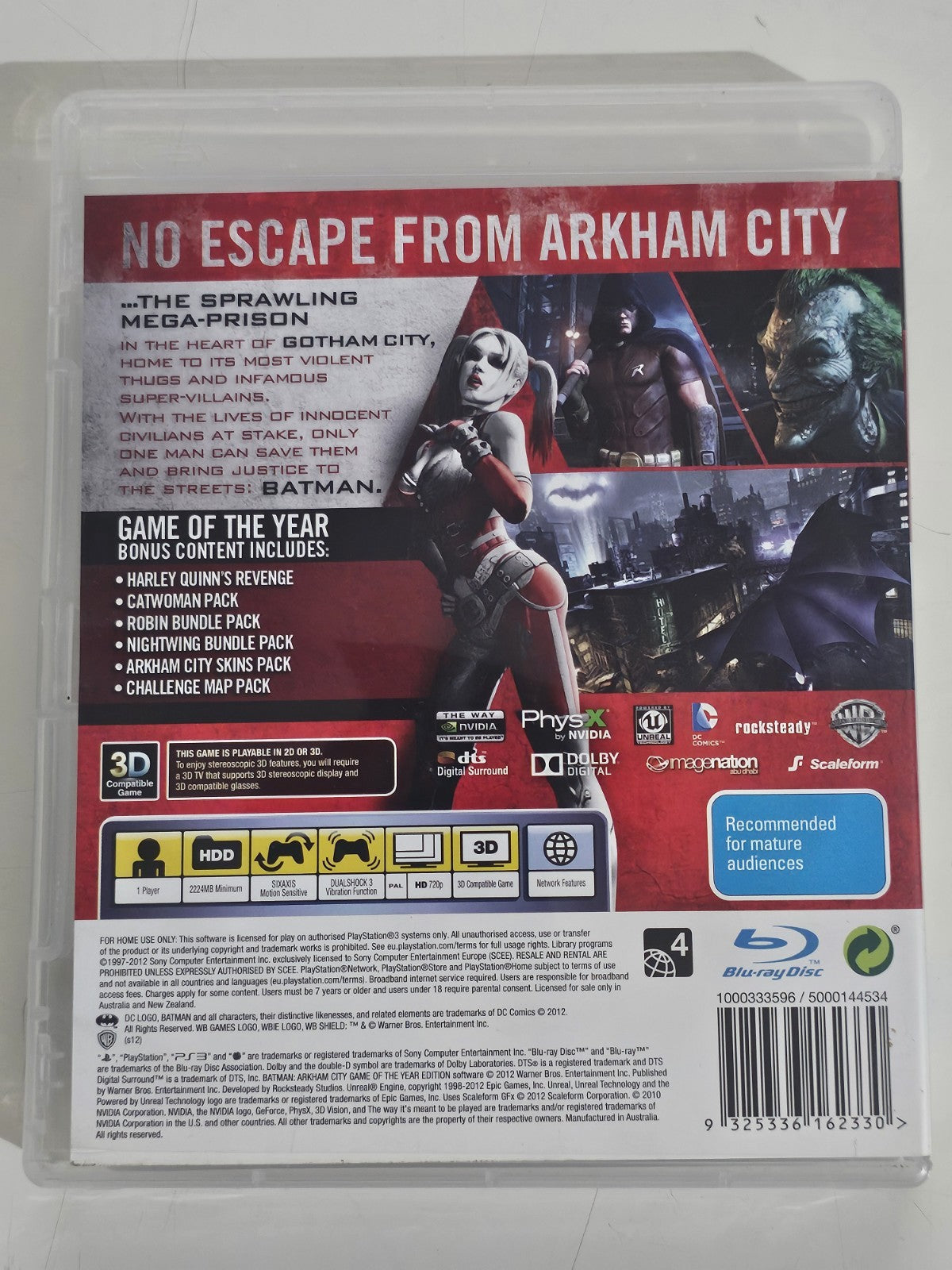 Batman Arkham City: Game of the Year Edition PlayStation 3 PS3 Region 4 Retro Exchange Australia