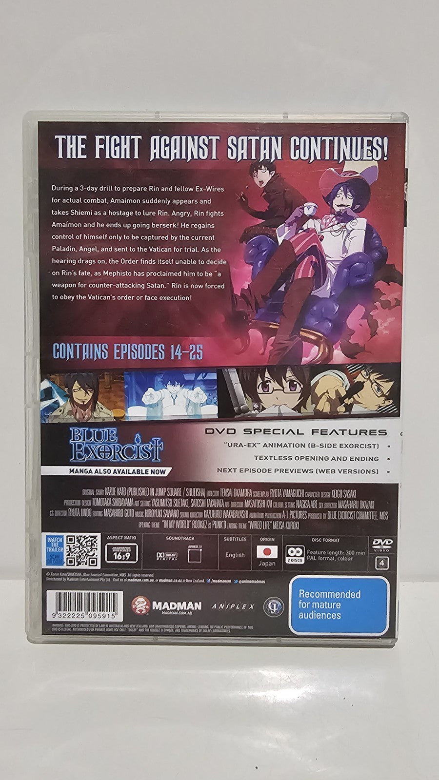 Blue Exorcist Collection 2 DVD Anime Episodes 14–25 Region 4 Madman Dvd Box Set Retro Exchange Australia
