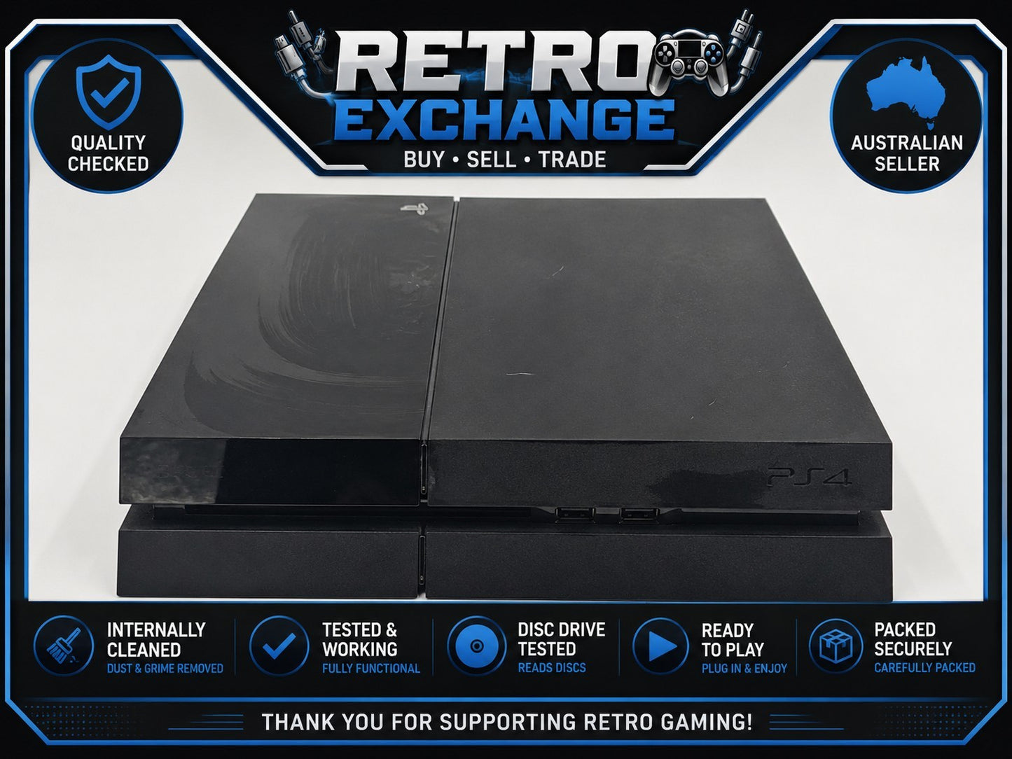 Official Playstation 4 PS4 500GB Console Only | Working | w 60day WARRANTY PlayStation RetroExchange Australia