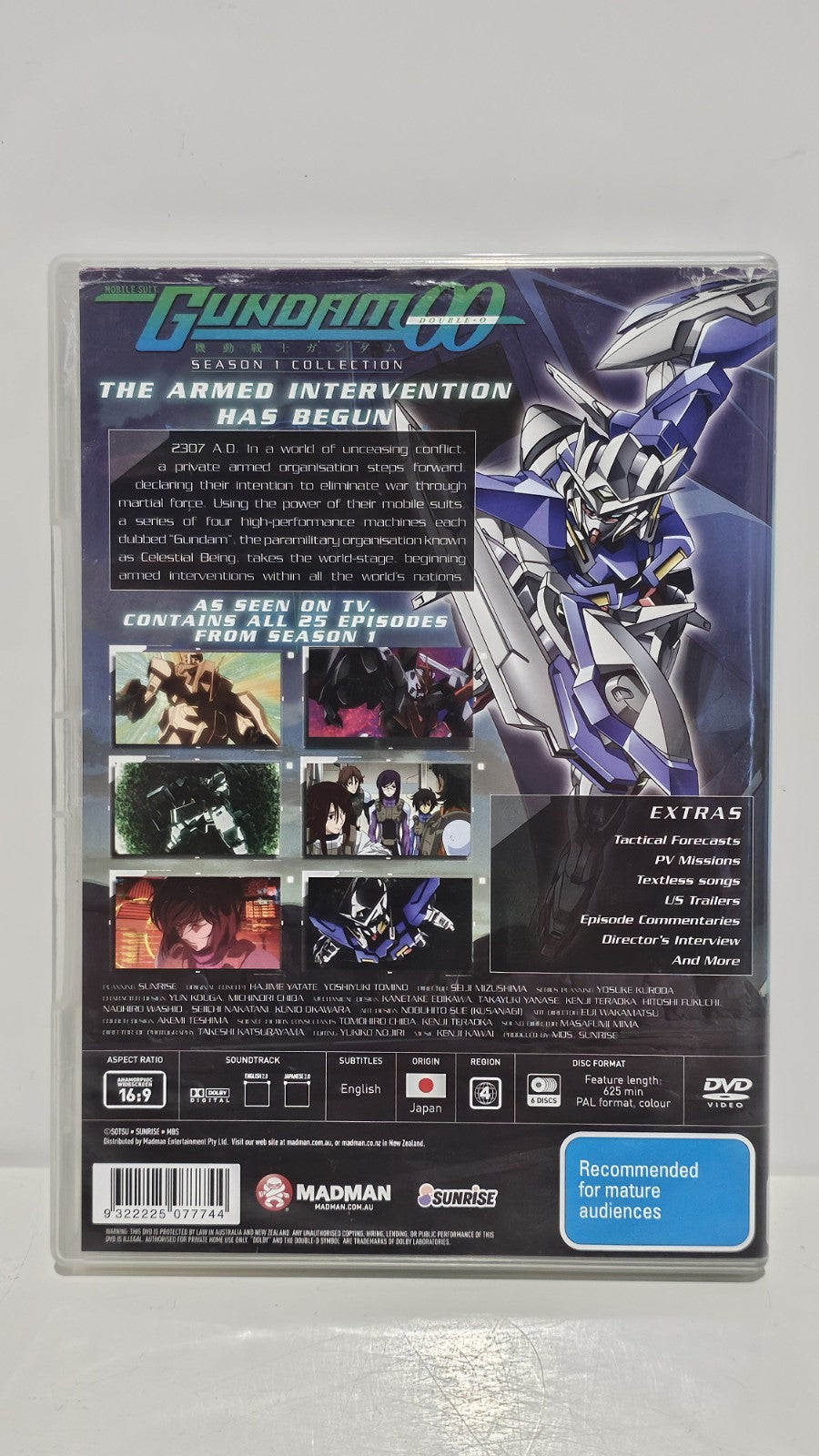 Mobile Suit Gundam 00 DVD Season 1 Region 4 Madman Dvd Box Set Retro Exchange Australia