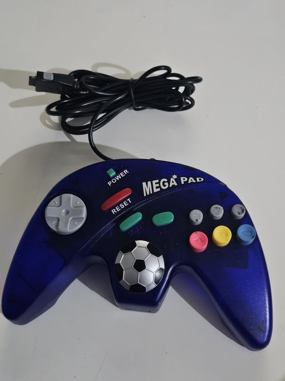 New Mega Pad Gamestar Control Pad Soccer Blue Controller For Sega Mega Drive | Retro Exchange