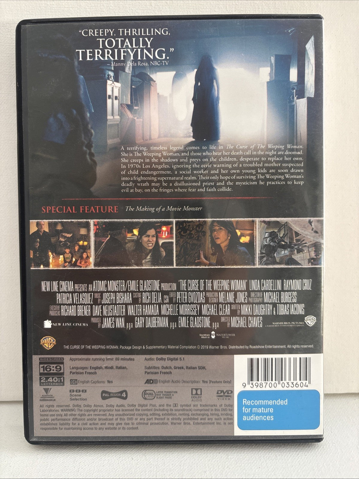 The Curse of the Weeping Woman (DVD, 2019) Horror Region 4 DVD RetroExchange Australia