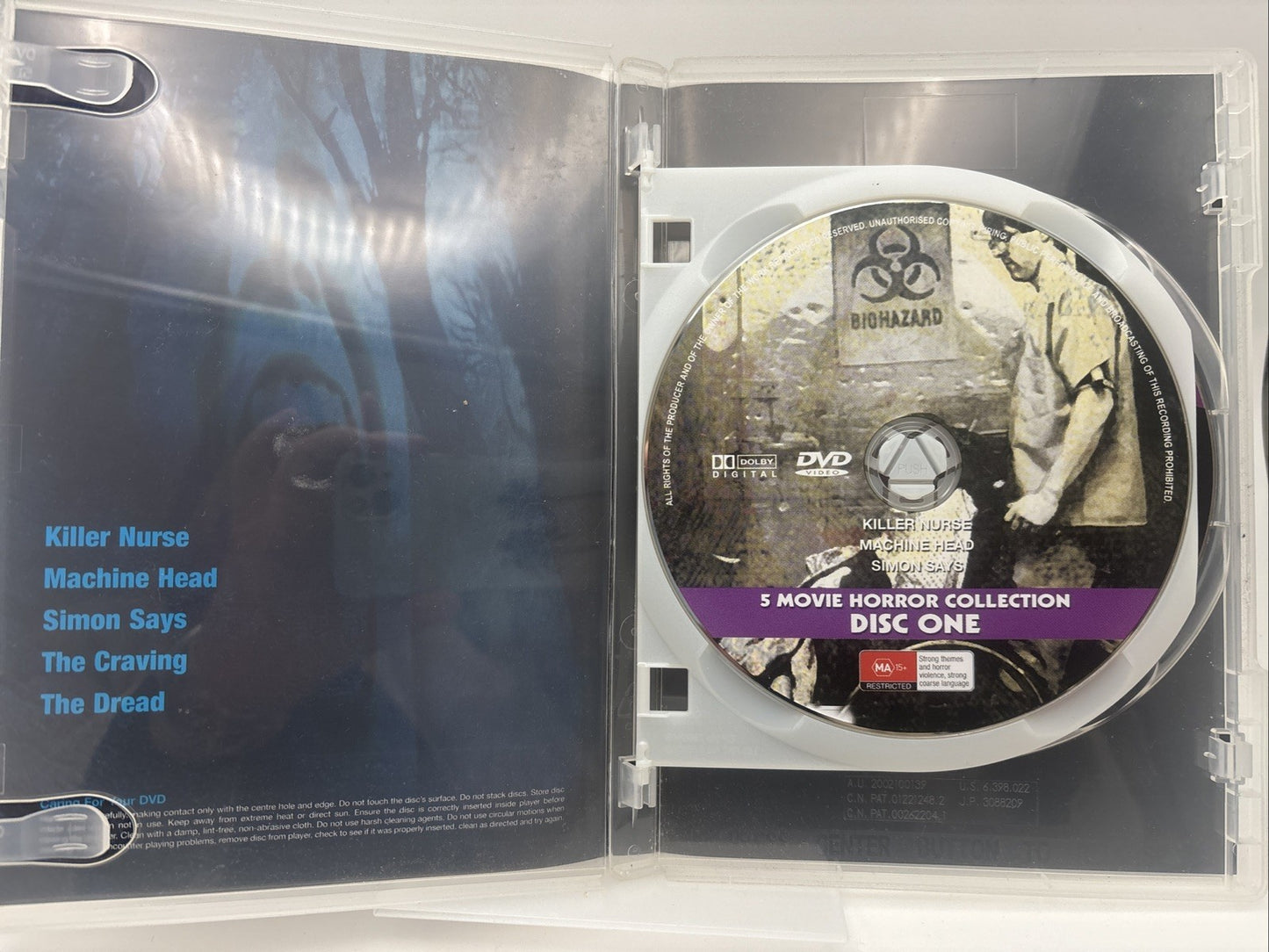 5Movie Horror DVD:Killer Nurse,Machine Head,Simon Says,The Craving,The Dread DVD RetroExchange Australia