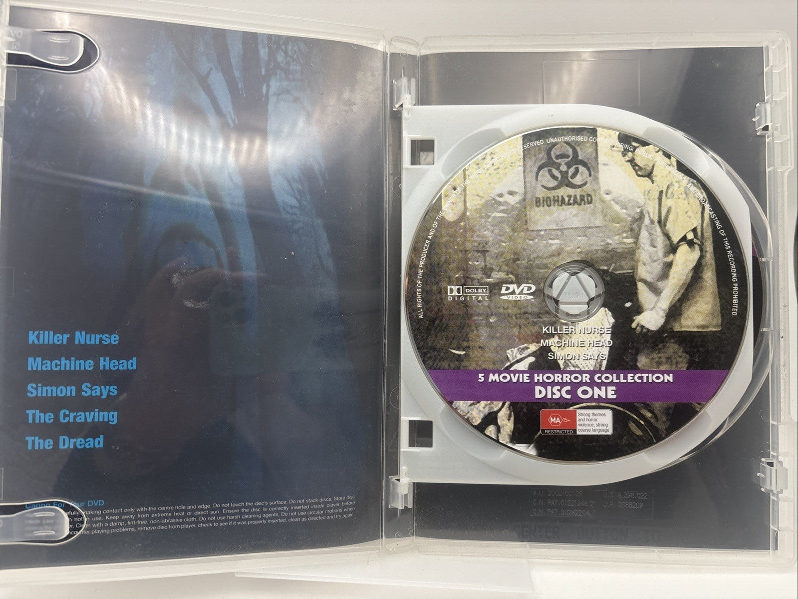 5Movie Horror DVD:Killer Nurse,Machine Head,Simon Says,The Craving,The Dread DVD RetroExchange Australia