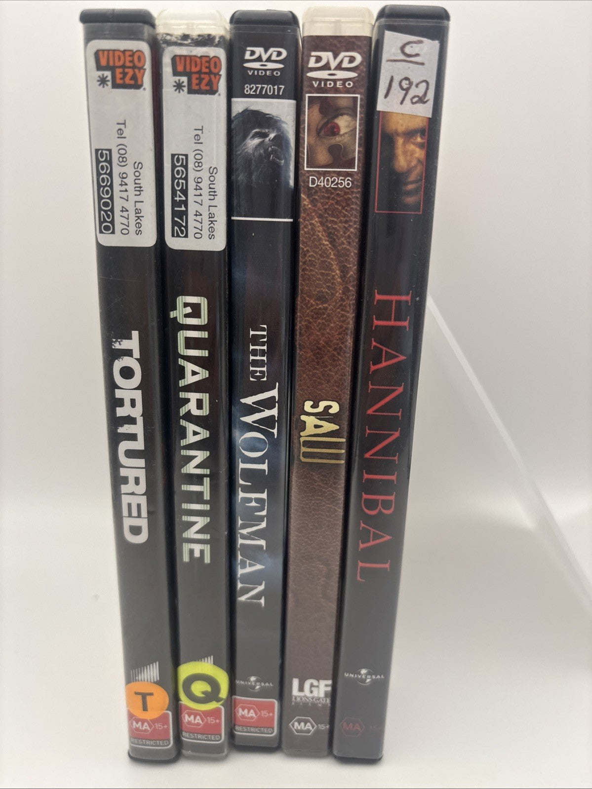 Horror DVD Bundle: The Wolfman, Saw, Hannibal, Tortured, Quarantine DVD RetroExchange Australia