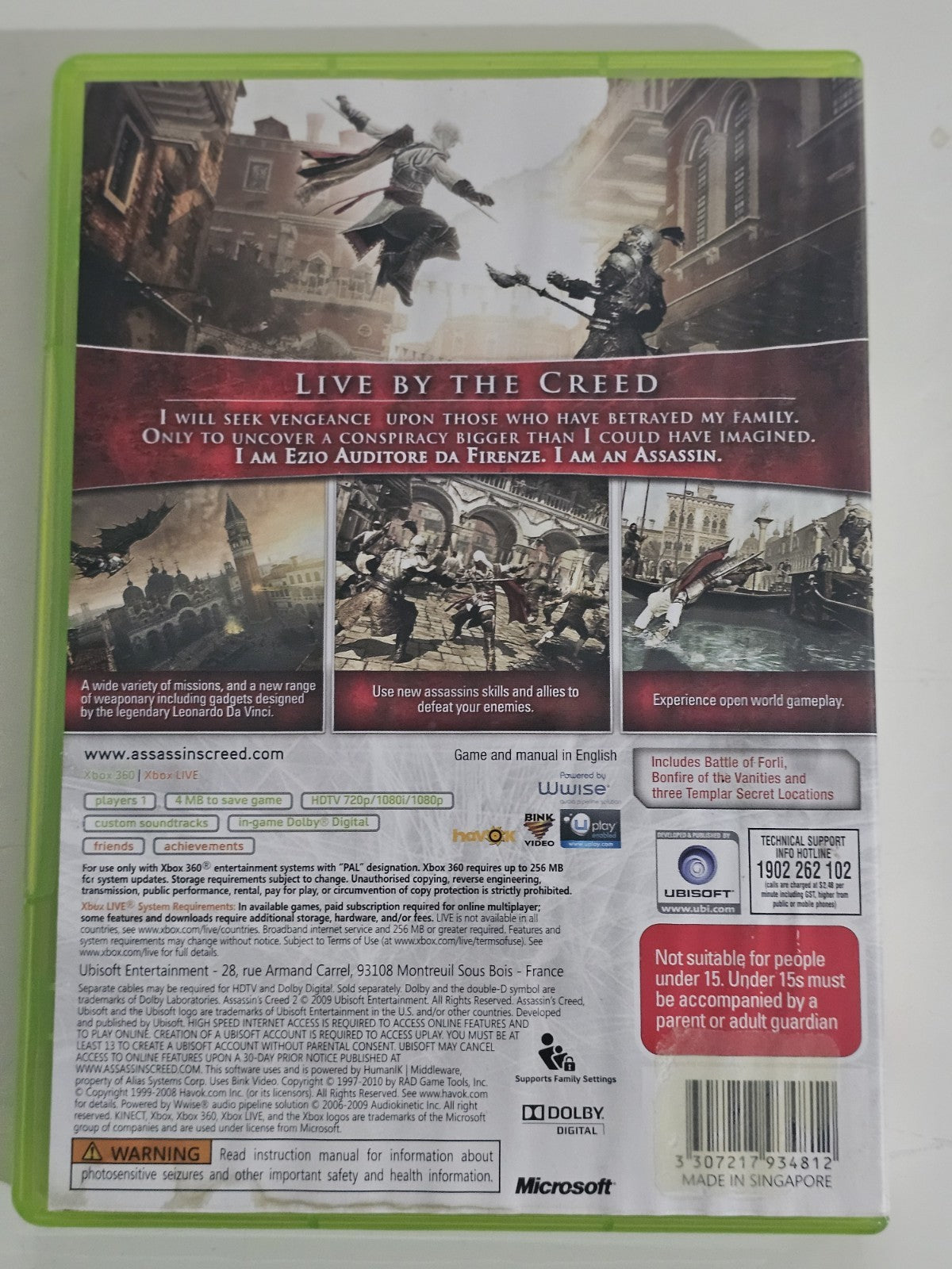 Assassins Creed 2 GOTY Edition (Xbox 360) Pal, Complete with Manual, Ubisoft, GC Game Retro Exchange Australia