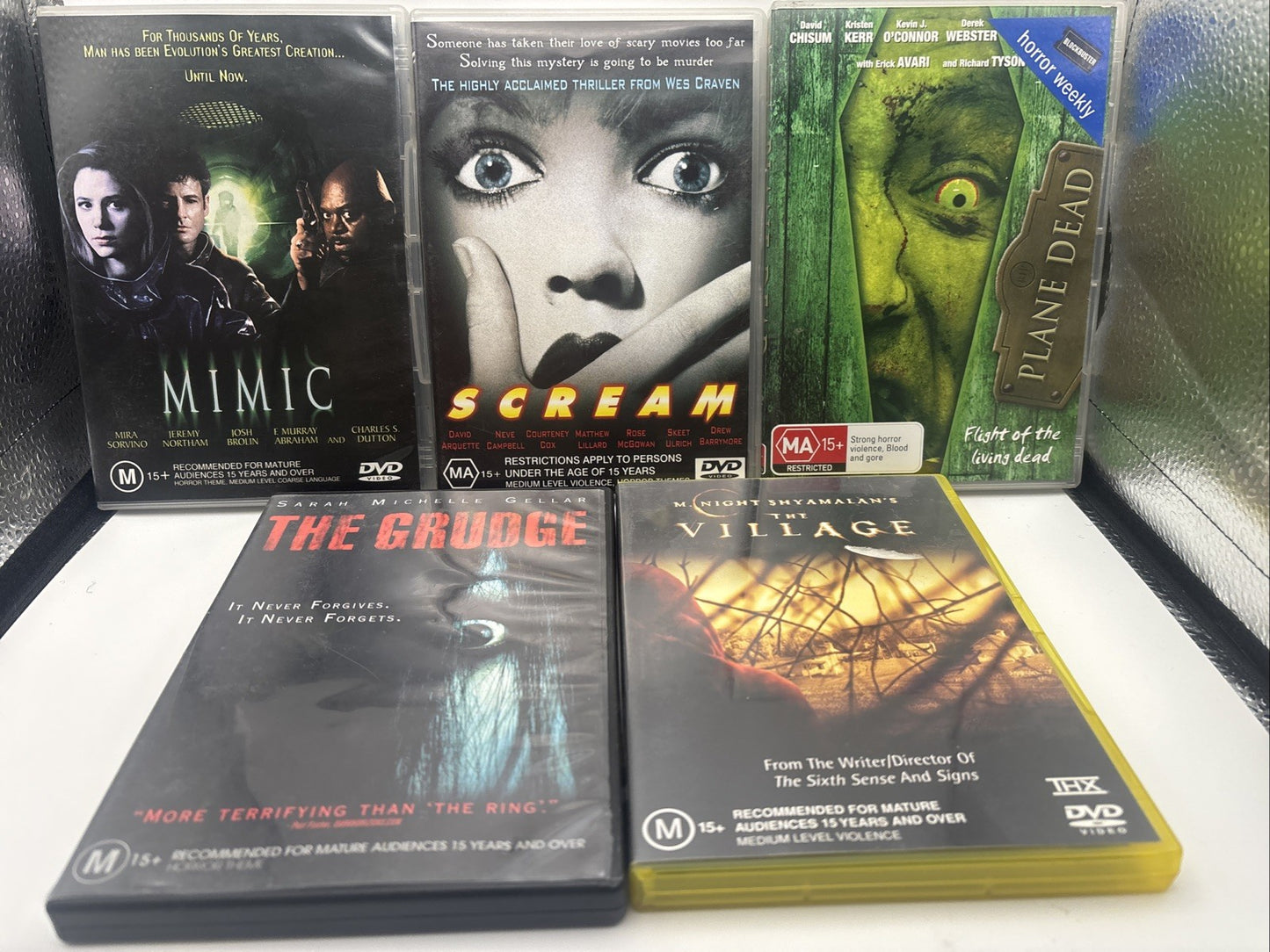 HorrorDVDBundle: Mimic, Scream, Plane Dead, The Grudge, The Village DVD RetroExchange Australia