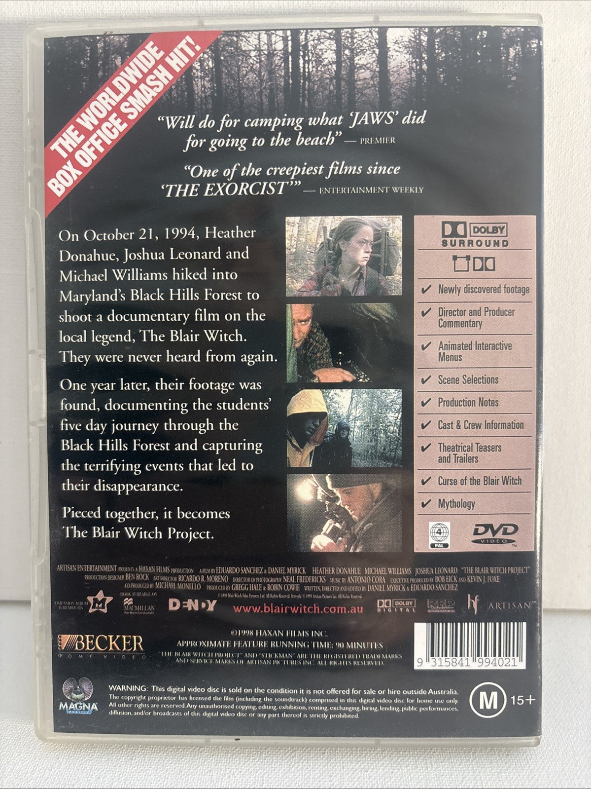 The Blair Witch Project (DVD, 1998) DVD RetroExchange Australia