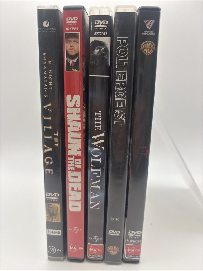 HorrorDVDBundle: The Wolfman, Poltergeist, It, The Village, Shaun Of The Dead | Retro Exchange