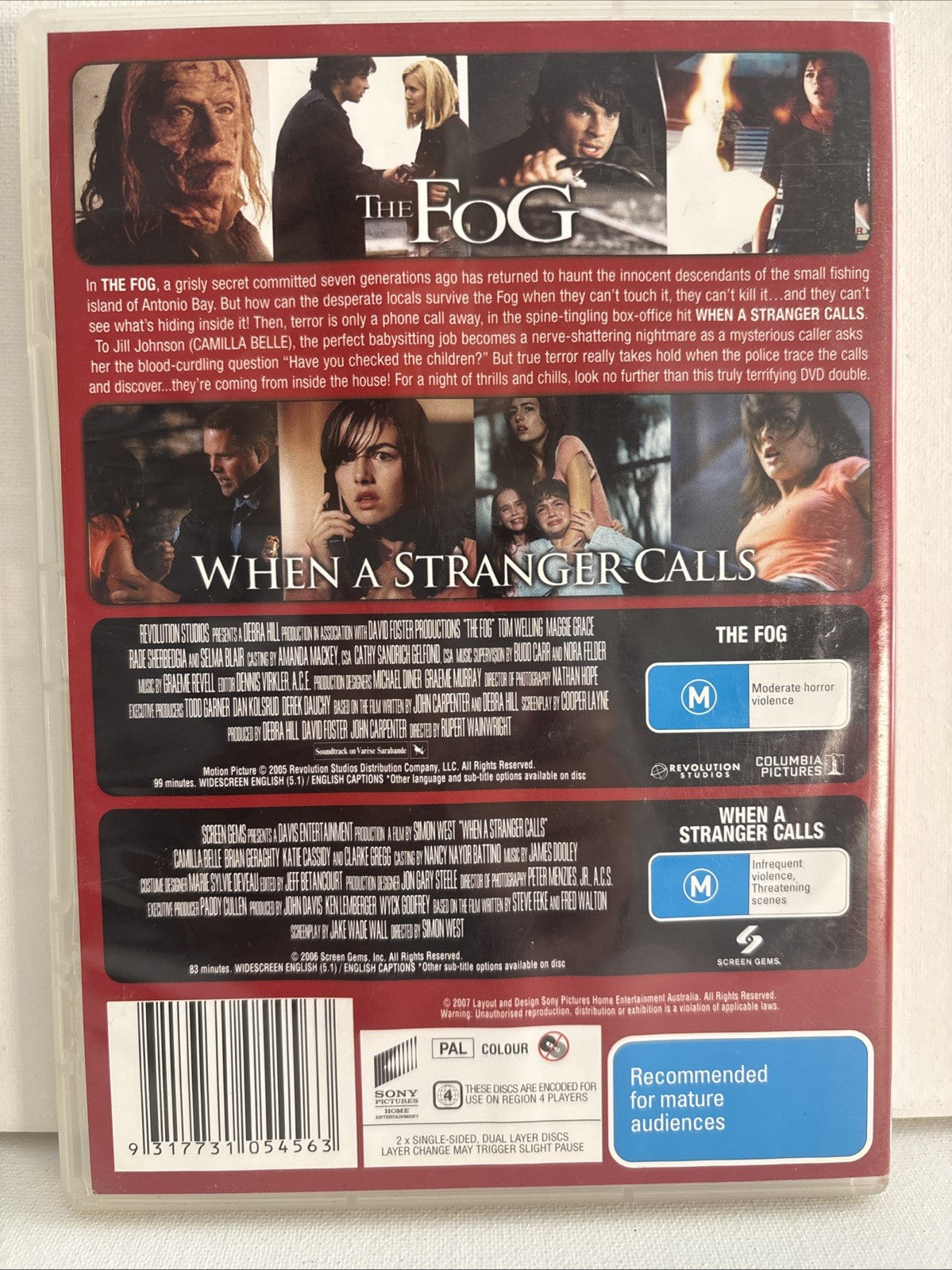 When a Stranger Calls / Fog, the (DVD, 2006) Horror Region 4 DVD RetroExchange Australia