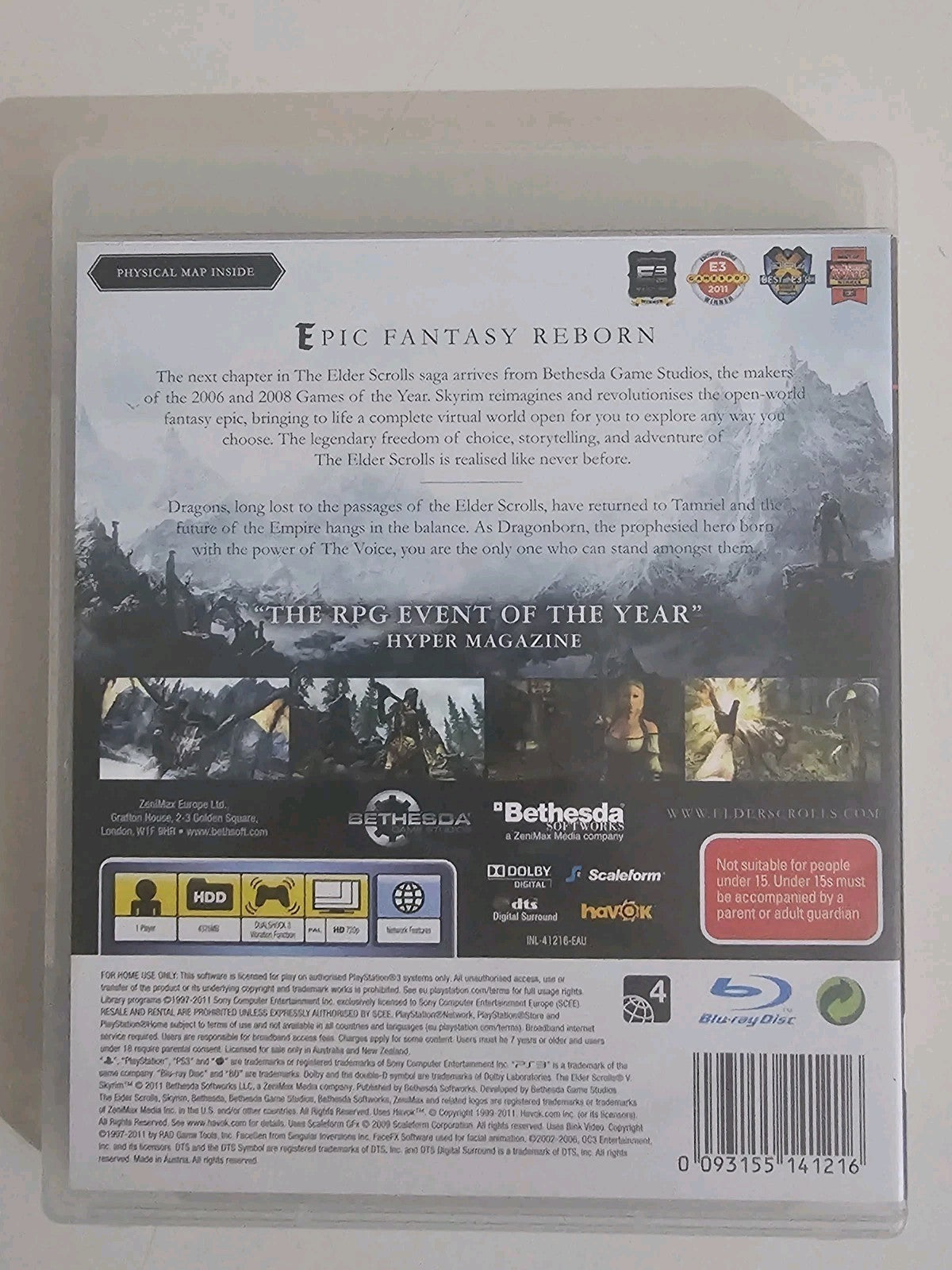 The Elder Scrolls V Skyrim - PS3 PlayStation 3 With Map & Manual PlayStation 3 PS3 Game Retro Exchange Australia