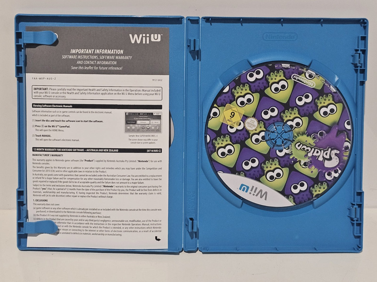 Splatoon Wii U Game + 3 Amiibo Figures Inkling Set Tested Working Nintendo Retro Exchange Australia
